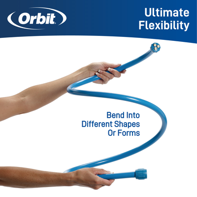 Blue flex cobra personal mist cooling sprayer, bending into different shapes and forms. 