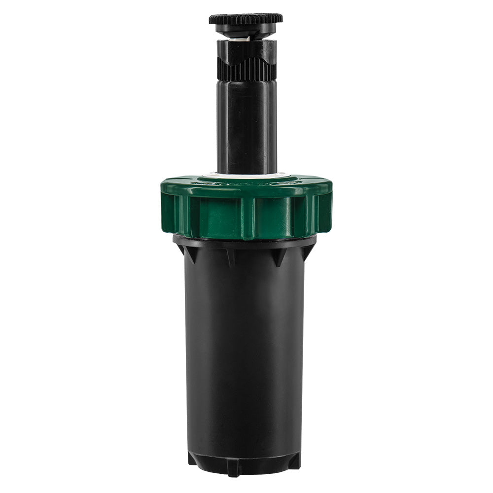 Professional grade pop-up spray body with extended 2-inch riser stem.