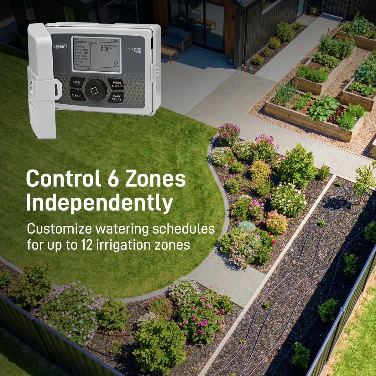 B-hyve Smart 6-Zone Indoor/Outdoor Sprinkler Controller Wi-Fi & Bluetooth | 91946