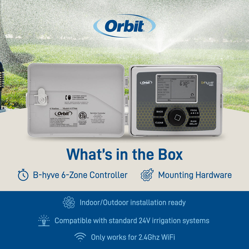 B-hyve Smart 6-Zone Indoor/Outdoor Sprinkler Controller Wi-Fi & Bluetooth | 91946
