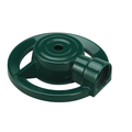 Dad's reliable zinc spot sprinkler in dark green. 