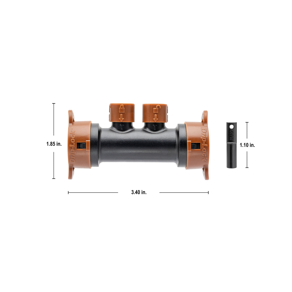 Collecteur d'irrigation goutte à goutte 2 orifices Drip-Lock 1/2" x 1/4" 67046