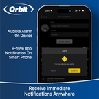 B-hyve app on a smartphone. Featuring the b-yve smart flood sensor audible alarm with the ability to receive immediate notifications anywhere.