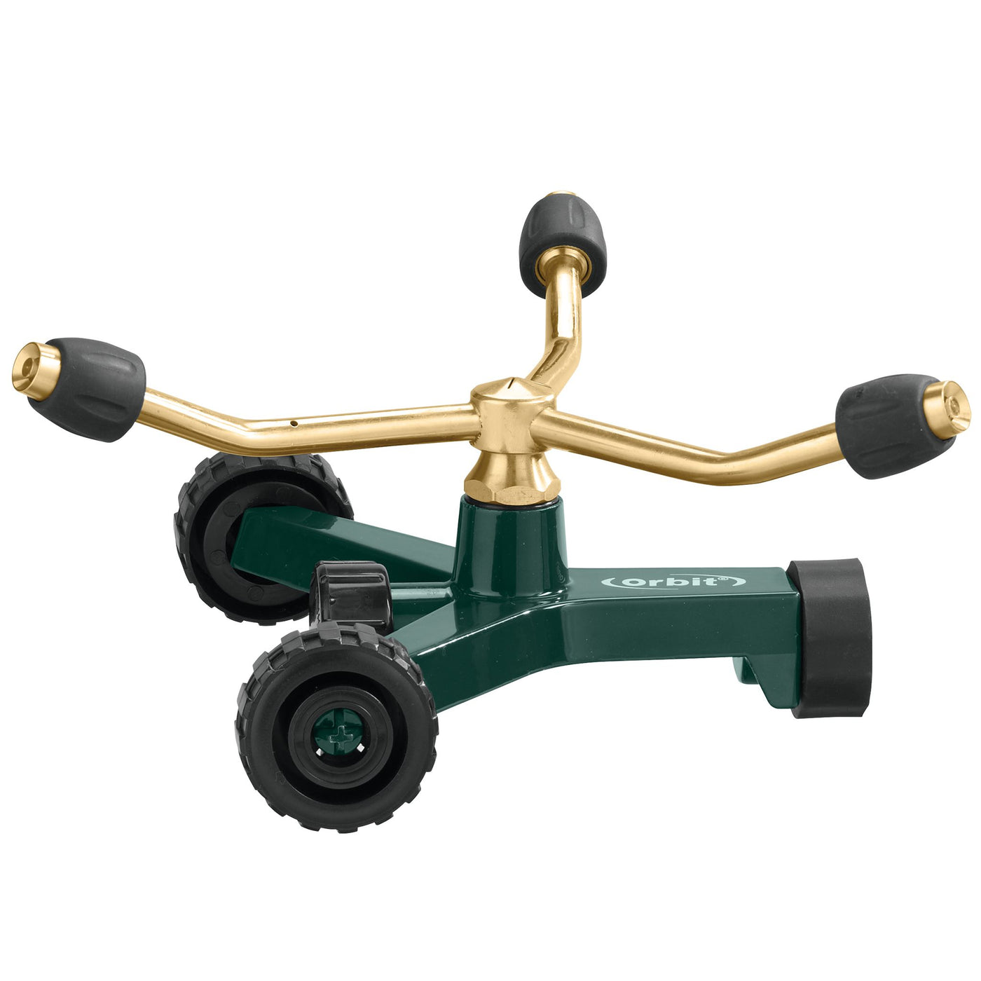 Brass 3-Arm Adjustable Sprinkler with Wheel Base - Model Number 91603.