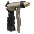 Titanium colored adjustable zinc front trigger nozzle.
