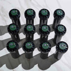 Twelve, high efficiency gear-drive sprinklers.