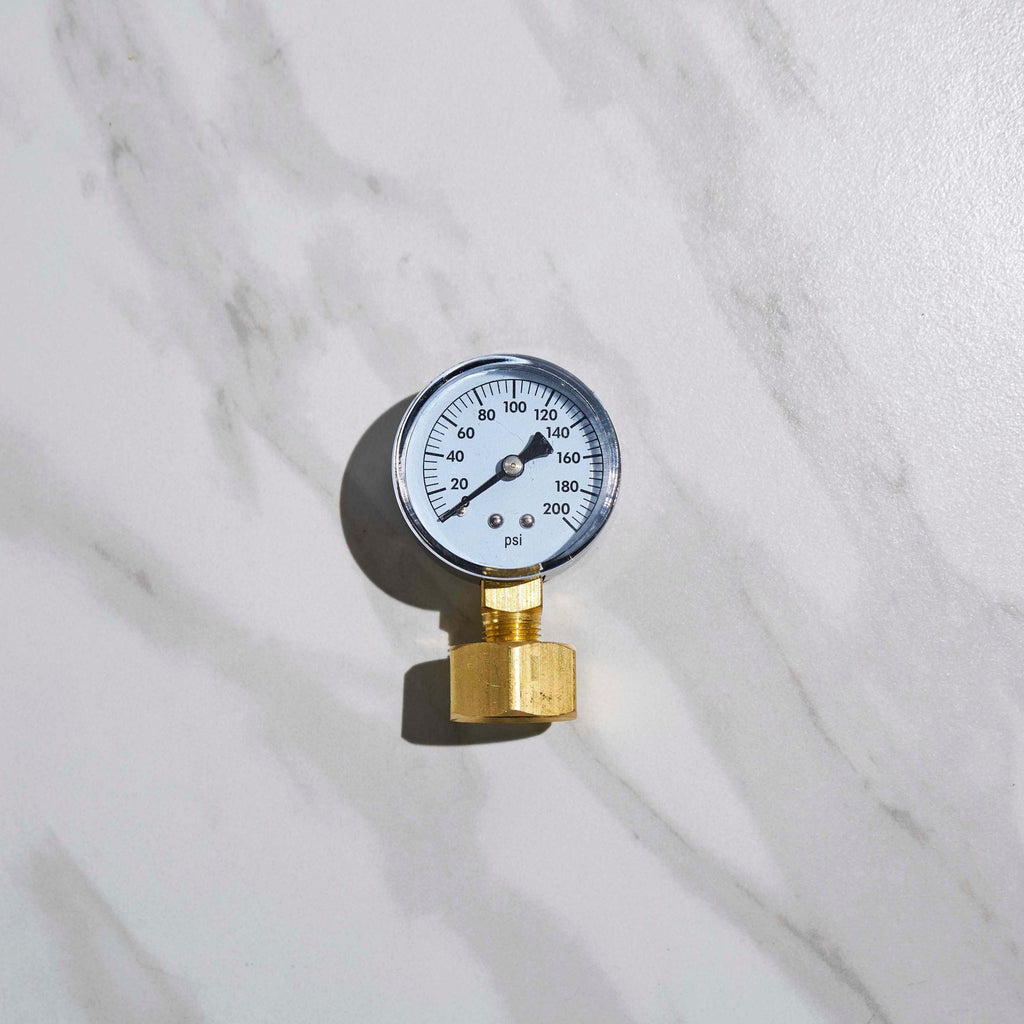 A 200 pound pressure gauge. 