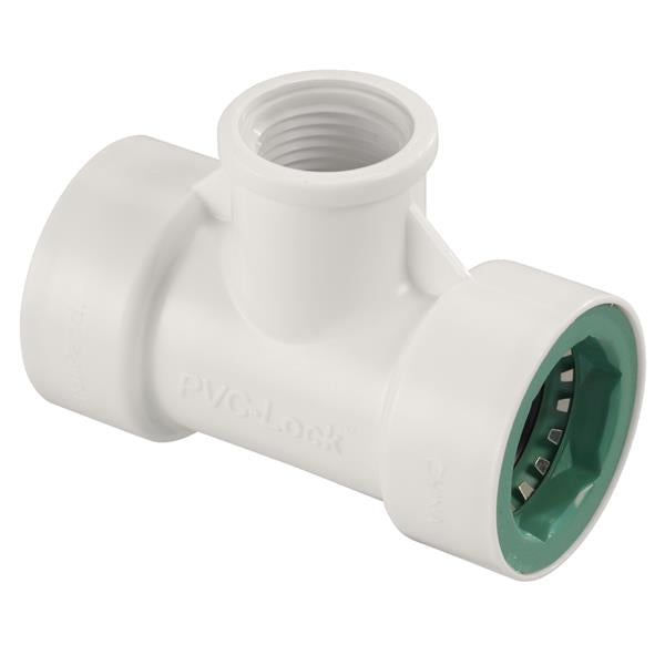 Té en PVC-Lock à filetage femelle 3/4" x 1/2"