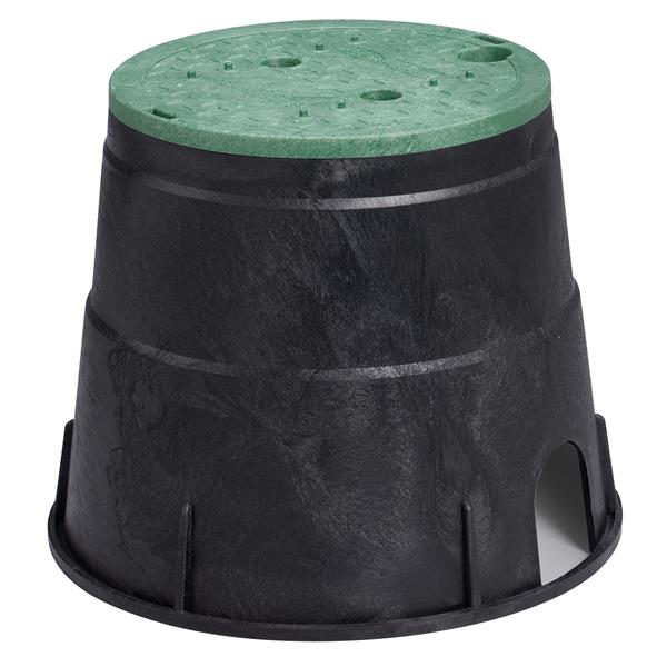 Boîte de vanne d'arrosage de 10 pouces, Vert/Noir