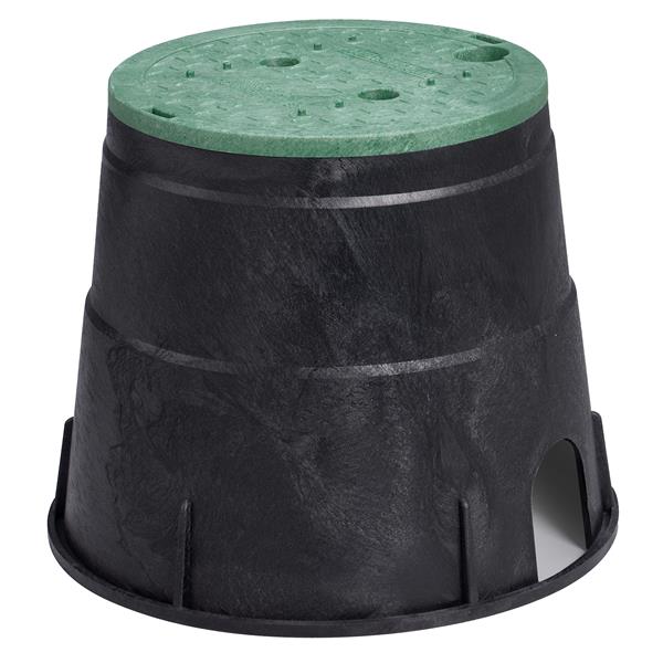 10 inch Sprinkler Valve Box, Green/Black