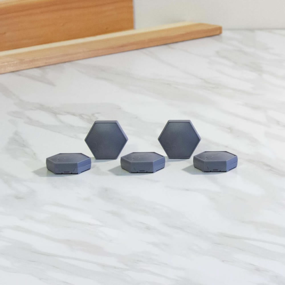 Five B-yve smart flood sensors. 